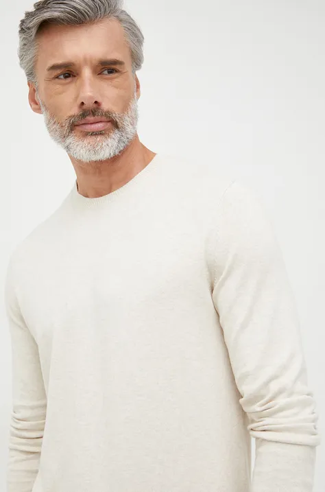 GAP sweter bawełniany męski kolor beżowy lekki