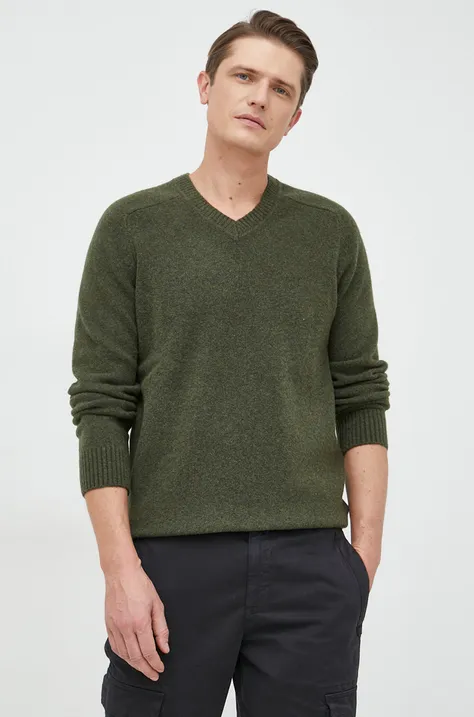 GAP sweter z domieszką wełny męski kolor zielony ciepły