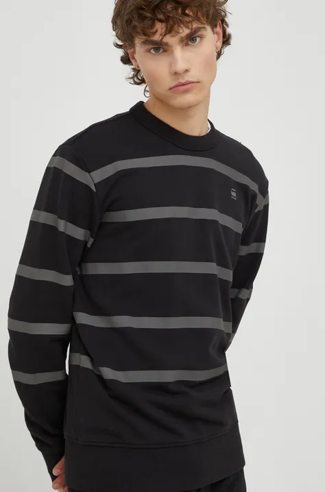 G-Star Raw bluza bawełniana męska kolor czarny z nadrukiem