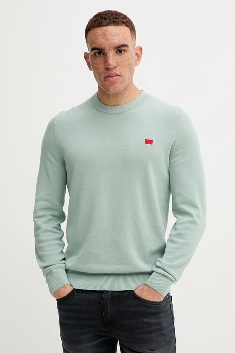 HUGO maglione in cotone colore verde  50475083