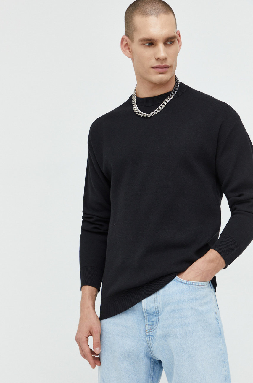 Jack & Jones sweter z domieszką wełny Jorkeegan kolor czarny