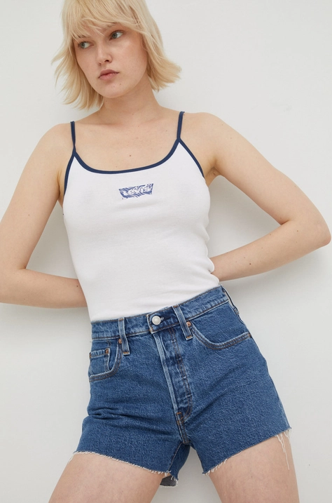 Levi's szorty jeansowe 501 ORIGINAL damskie gładkie high waist