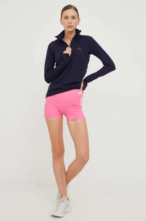 adidas Performance szorty treningowe Hyperglam damskie kolor różowy z nadrukiem high waist