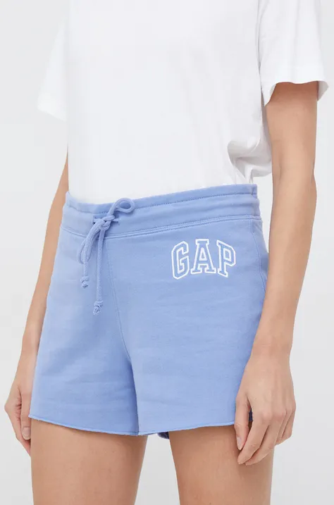 Kratke hlače GAP za žene, boja: ljubičasta, glatki materijal, srednje visoki struk