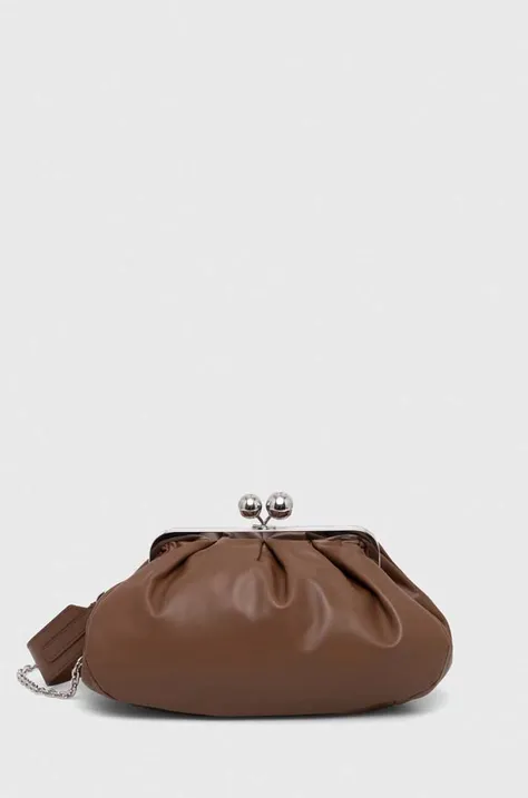 Шкіряна сумка Weekend Max Mara колір коричневий
