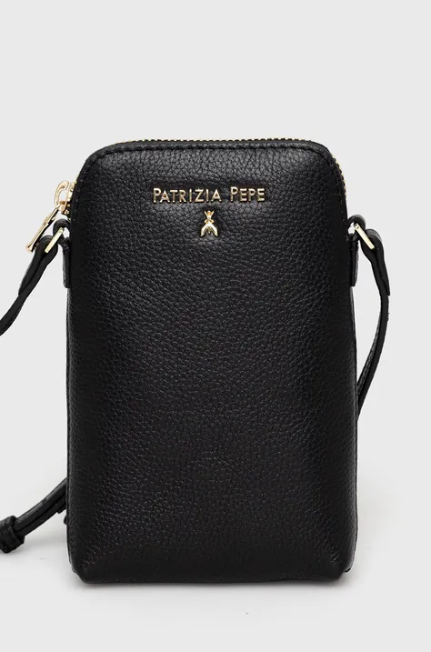 Шкіряна сумка Patrizia Pepe колір чорний
