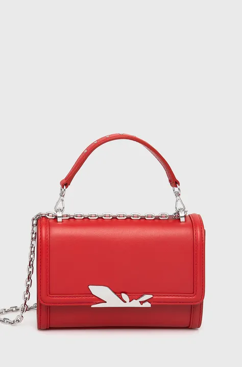 Usnjena torbica Patrizia Pepe rdeča barva