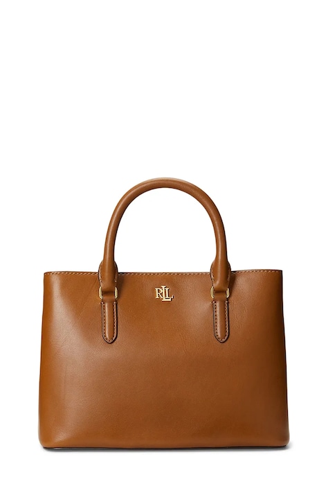 Lauren Ralph poșetă de piele culoarea maro 431877000000