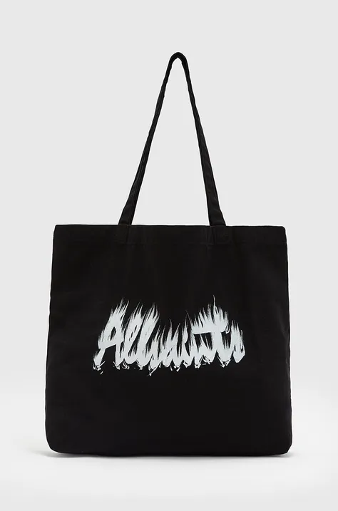 Pamučna torba AllSaints boja: crna
