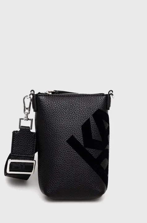 Usnjen ovitek za telefon Karl Lagerfeld črna barva