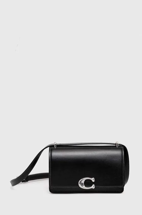 Δερμάτινη τσάντα Coach χρώμα: μαύρο F30