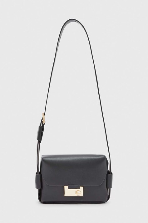 Кожена чанта AllSaints FRANKIE CROSSBODY в черно WB572X