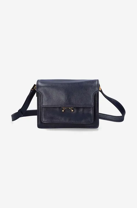 Marni leather handbag navy blue color