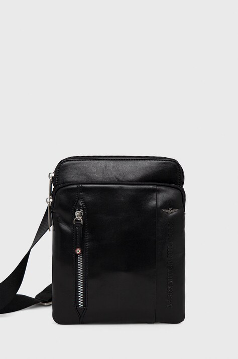 Δερμάτινο φακελάκι Aeronautica Militare χρώμα: μαύρο AM460