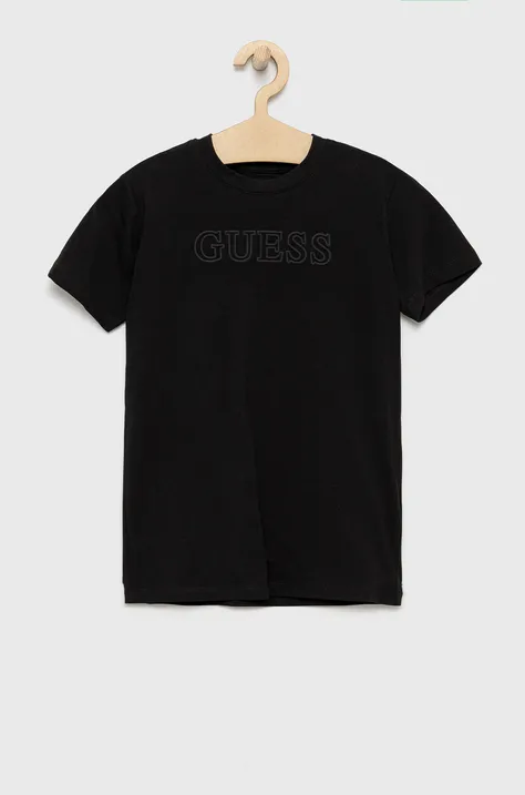 Guess tricou copii culoarea negru, cu imprimeu