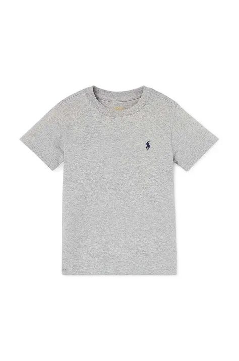 Polo Ralph Lauren t-shirt bawełniany dziecięcy kolor szary gładki