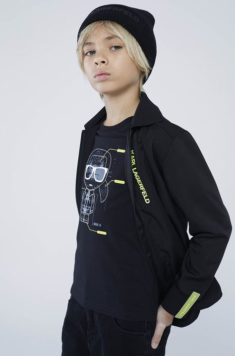 Detské bavlnené tričko Karl Lagerfeld