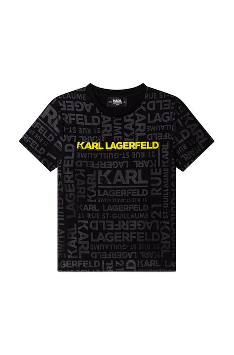 Otroška bombažna kratka majica Karl Lagerfeld
