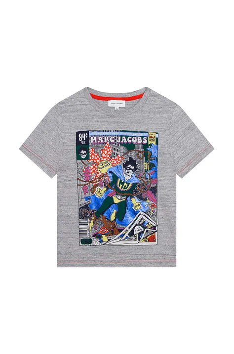Marc Jacobs t-shirt bawełniany dziecięcy kolor szary z nadrukiem