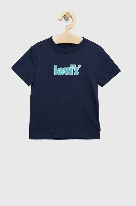 Детска памучна тениска Levi's с принт