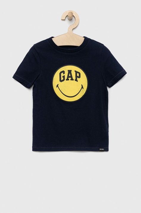 Otroška bombažna kratka majica GAP x Smiley