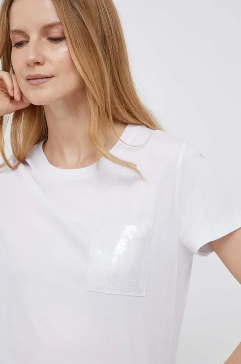 Dkny t-shirt damski kolor biały