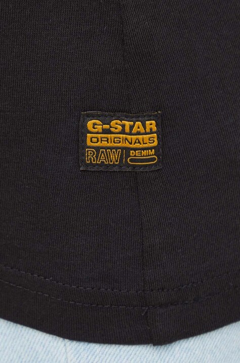G-Star футболка basic жіноча бавовняна — AW22-TSD03A, чорний — фото 4