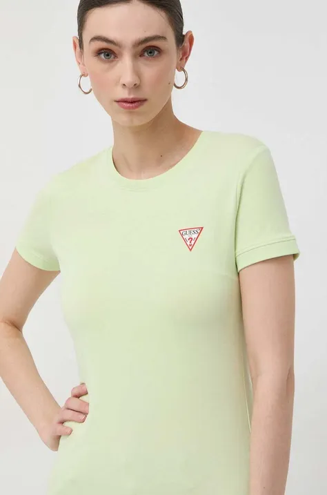 Guess t-shirt damski kolor zielony