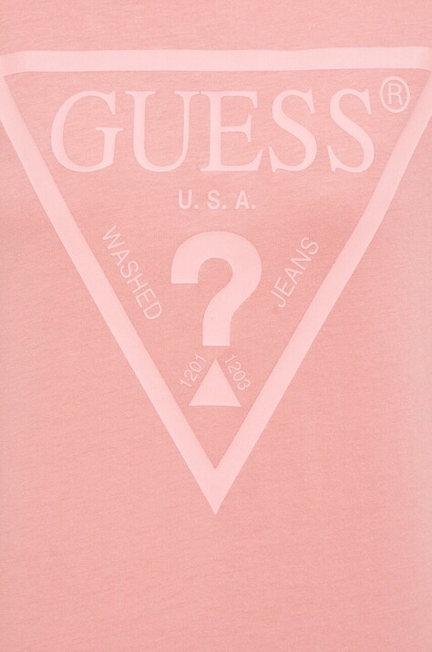 Бавовняна футболка Guess — AW22-TSD06G, рожевий — фото 5