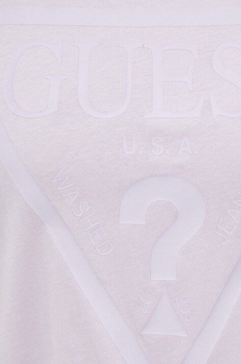 Бавовняна футболка Guess — AW22-TSD06G, фіолетовий — фото 5