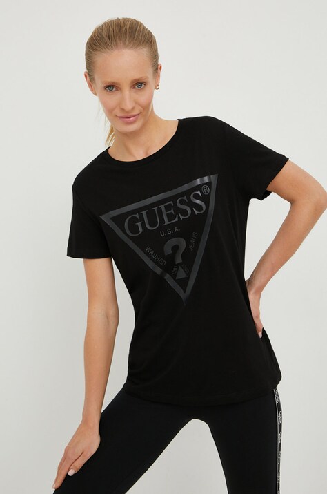 Бавовняна футболка Guess — AW22-TSD06G, чорний — фото 2