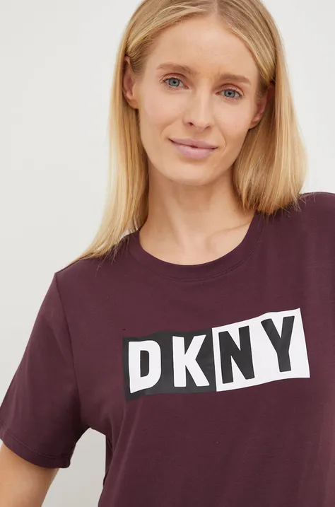 Dkny t-shirt damski kolor fioletowy