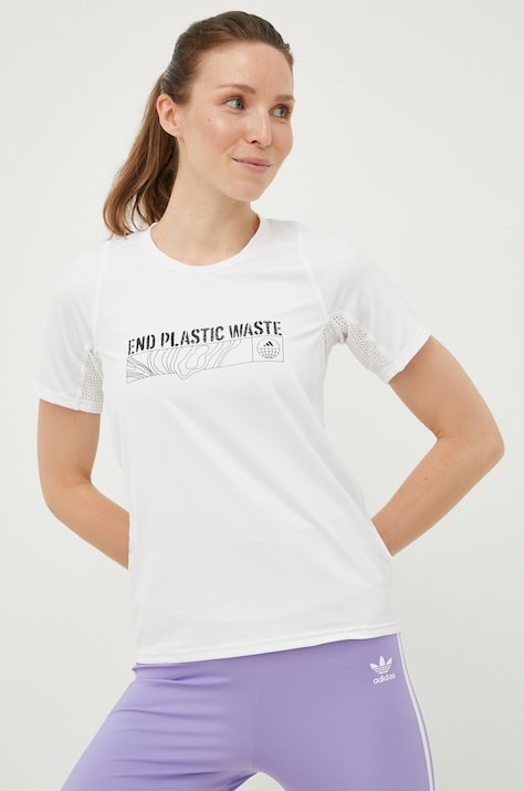 Бігова футболка adidas Performance Run For The Ocean колір білий