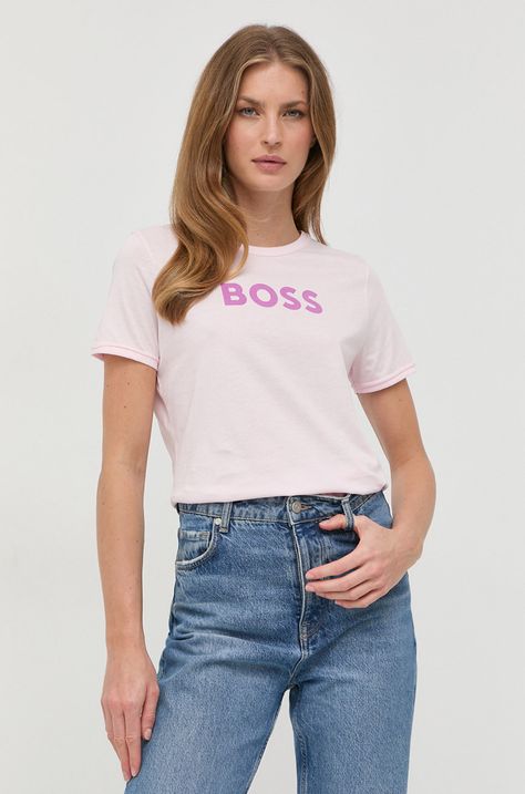 Bombažna kratka majica BOSS