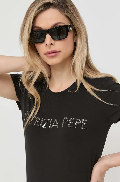Majica kratkih rukava Patrizia Pepe za žene, boja: crna