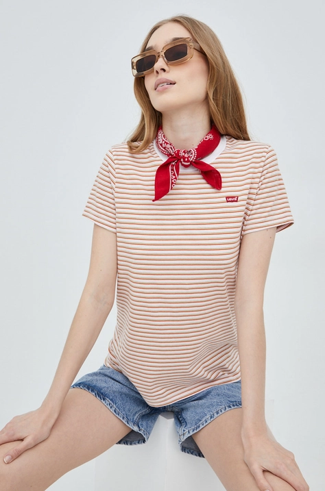 Levi's tricou din bumbac culoarea roz