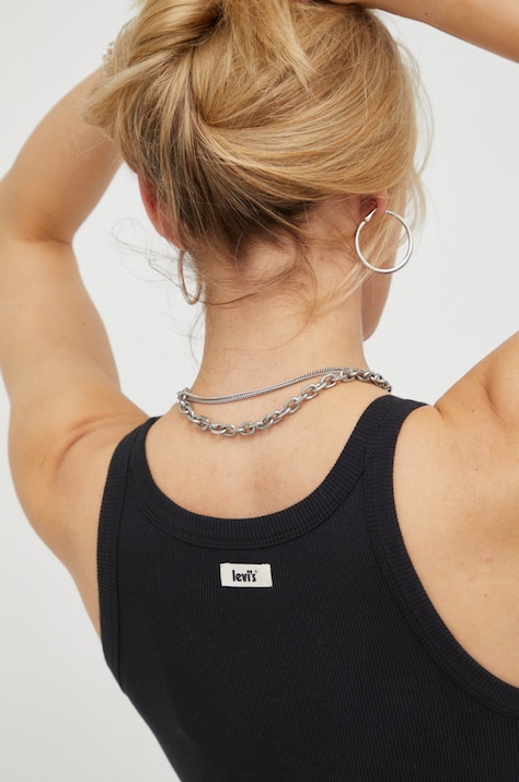 Levi's top bawełniany kolor czarny