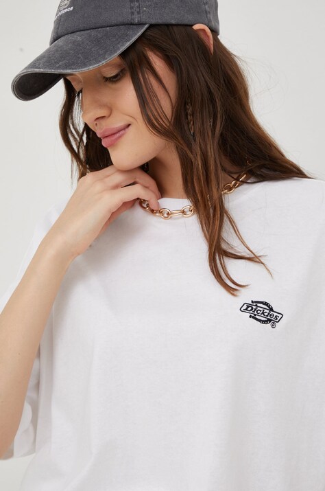 Бавовняна футболка Dickies — AW22-TSD0KW, білий — фото 4