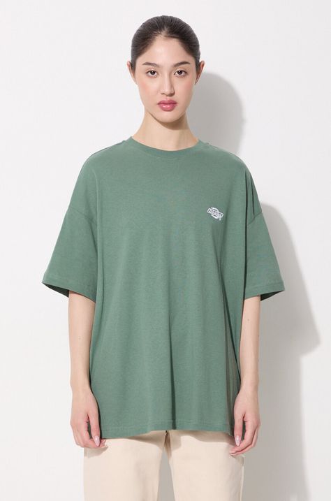 Памучна тениска Dickies в зелено