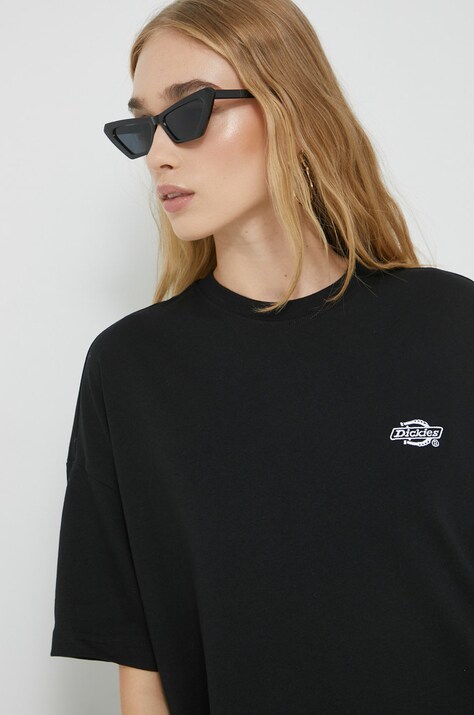 Dickies tricou din bumbac femei, culoarea negru