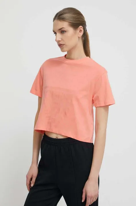 Βαμβακερό μπλουζάκι Guess χρώμα: ροζ