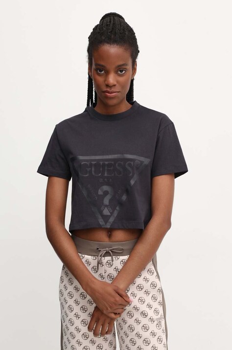 Guess tricou din bumbac ADELE femei, culoarea roz, V2YI06 K8HM0