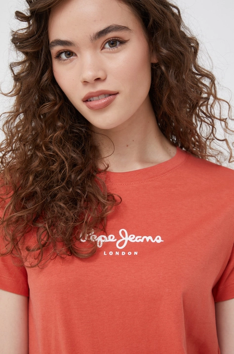 Pepe Jeans t-shirt bawełniany kolor różowy