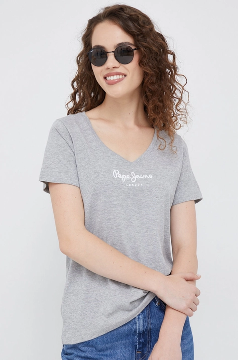 Pepe Jeans tricou femei, culoarea gri