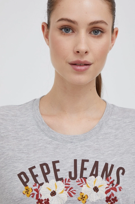 Pepe Jeans tricou femei, culoarea gri