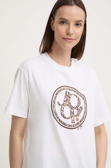 Joop! t-shirt bawełniany damski kolor biały