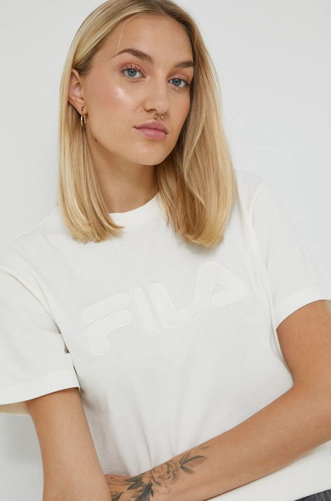 Fila t-shirt bawełniany kolor beżowy