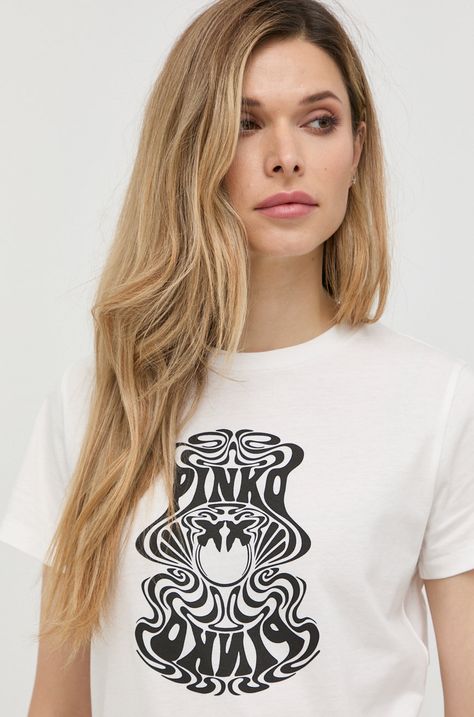 Bombažna kratka majica Pinko