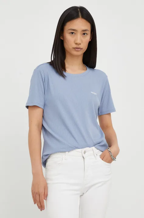 Wrangler t-shirt damski kolor fioletowy