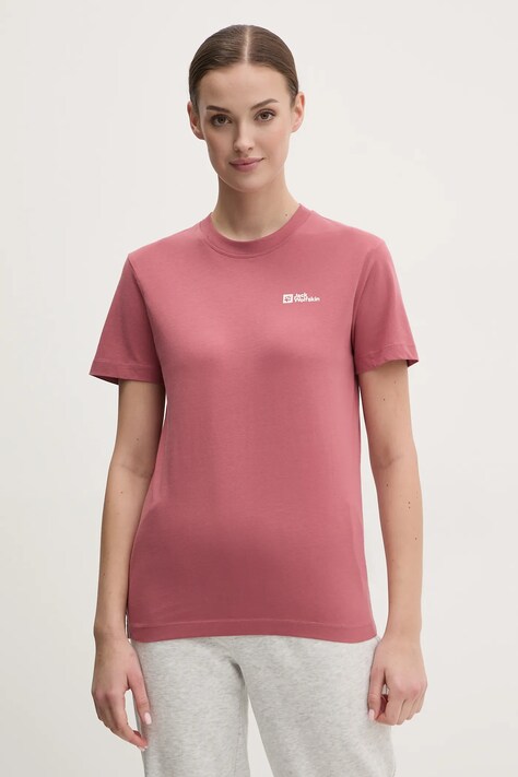 Jack Wolfskin tricou din bumbac femei, culoarea roz